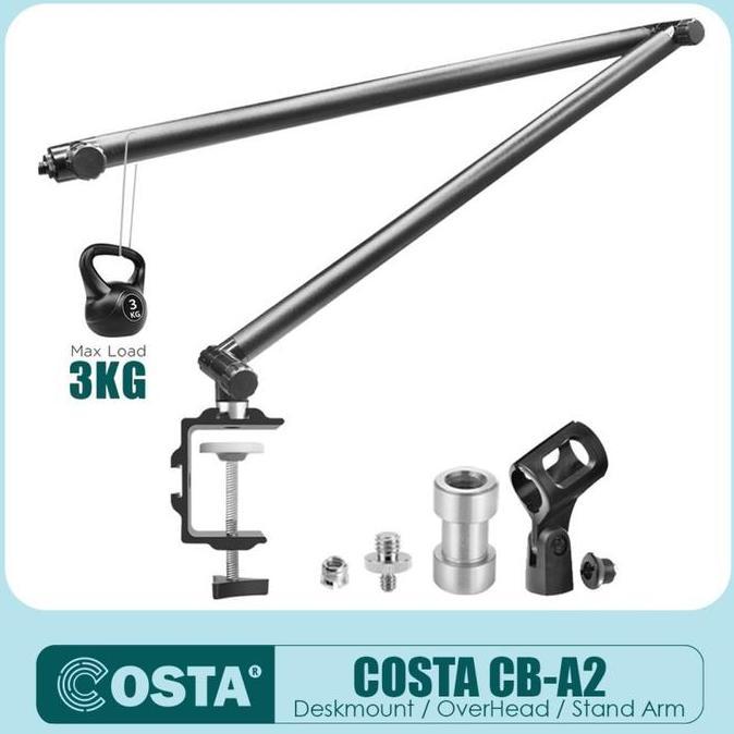 NEW COSTA CB-A2 Boom Arm Overhead Table Stand f/ Camera Smartphone Mic LED