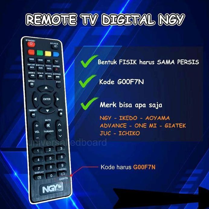 Remote Tv Led Nagoya Remot tv led NGY Tanpa seting