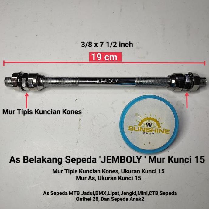 As Hub Roda Belakang Sepeda JEMBOLY Mur Kunci 15 Chrome Federal CTB Mini BMX murah