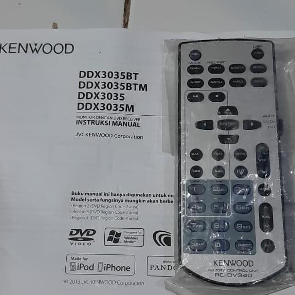 REMOTE REMOT UNIT KENWOOD DDX3035 TC-D340 ORIGINAL ASLI