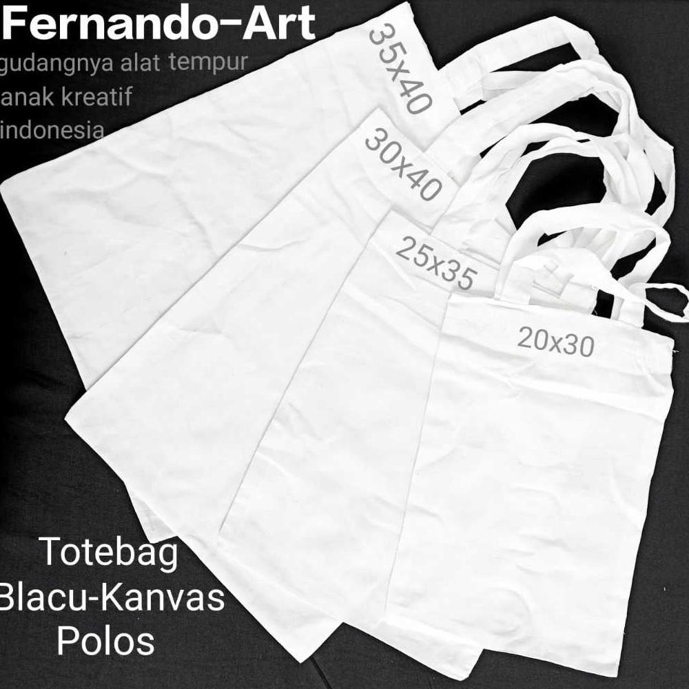 PROMO NB - TOTEBAG BLACU PUTIH POLOS UNTUK LUKIS / TOTEBAG BLACU PUTIH POLOS STANDARD TYPE POTRAIT /