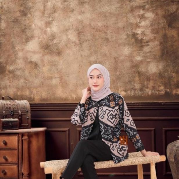 Blouse Batik Bolero Kerja Wanita Sudah Inner Motif Kekinian Lengan Panjang Modern