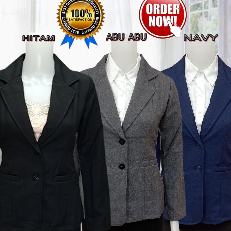 Blezer Kerja Wanita Formal Kantor Wanita Premium Atasan Jas Blazer Cewek Kantor Model Slimfit Kancin