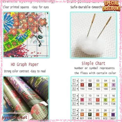Promo Kristik Modern Paket Kristik Bunga Paket Lengkap - Embroidery Kit Package Flower/ Paket Sulam 