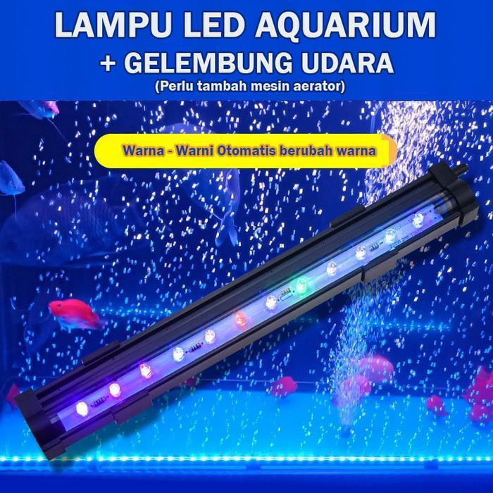 Lampu Celup Led Aquarium batu aerator lampu gelembung LAMPU akuarium