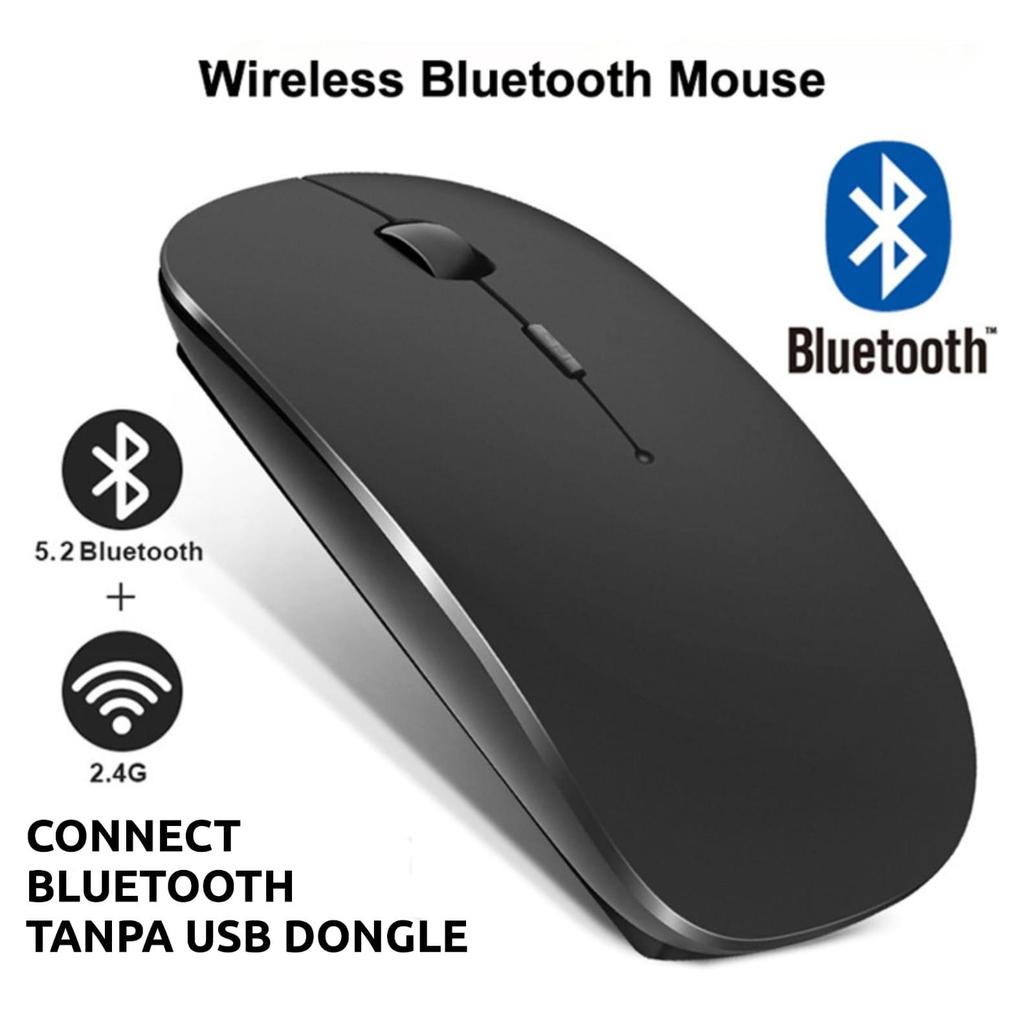 Ap-02 - Mouse Bluetooth Slim Tanpa Usb Dongle Untuk Laptop Pc Android Hp Tablet