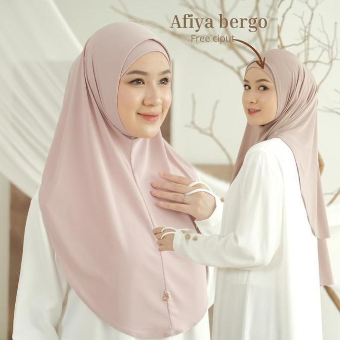 Afiya Bergo Set Hijab Inner Nyaman Simple Muslim Kerudung Instan Cantik Bahan Jersey Premium Tidak M