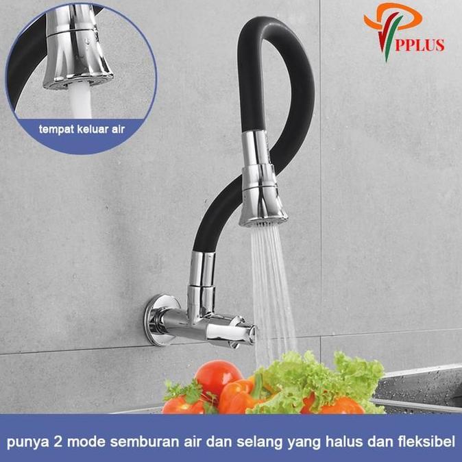 PPlus Kran Sink Terompet Minimalis /Kran Cuci Piring /Kran Serbaguna Kran Angsa Cuci Piring Dapur Fl
