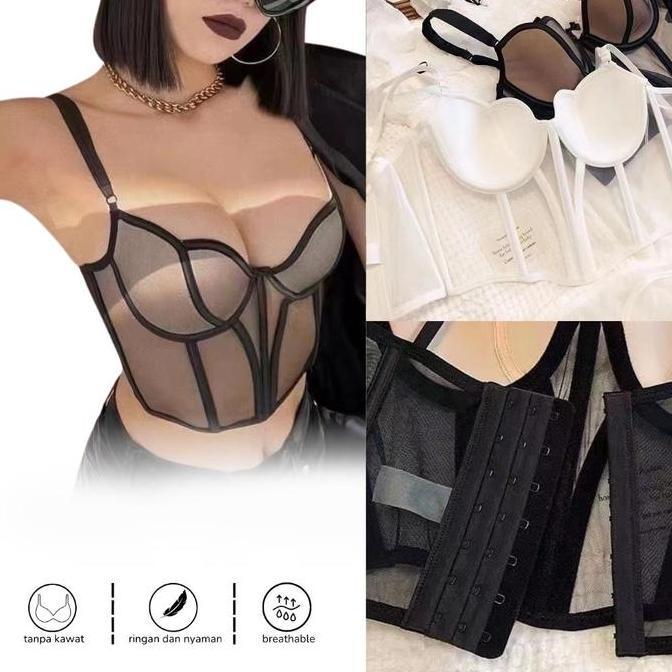 Bustier Top Sexy Lingerie Bustier Set Sexy Corset Bra Wanita