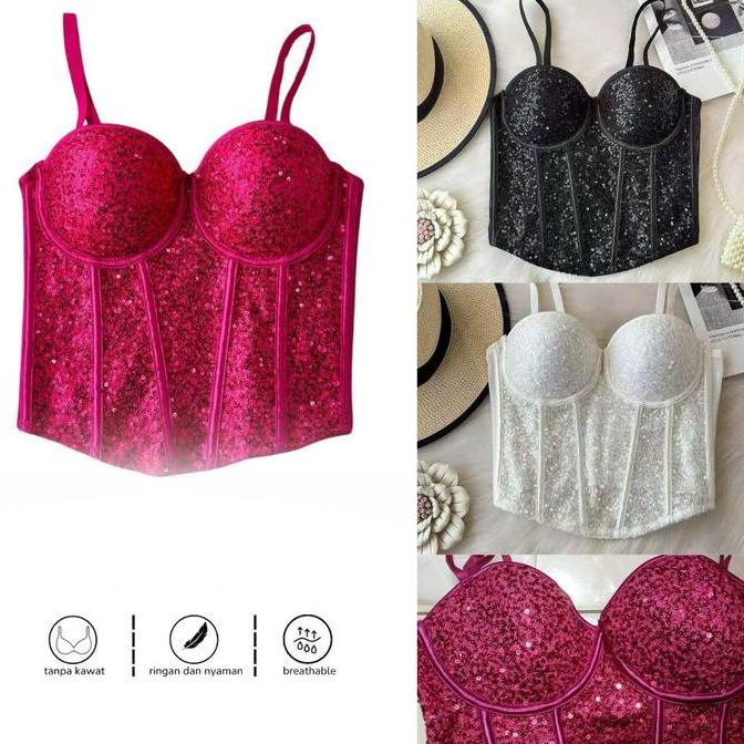Bustier Top Sexy Blink Lingerie Bustier Set Sexy Corset Bra Wanita