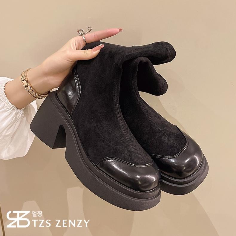 CUCI GUDANG TZS ZENZY YEOLDORA BOOTS - SEPATU BOOTS WANITA - SEPATU BOOTS FASHION - BOOTS PLATFORM C