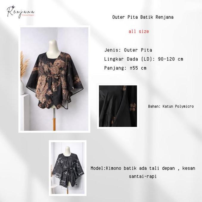 Outer Batik Wanita Modern Model Kimono - Batik Cap Viscose Premium untuk Kondangan & Kantor