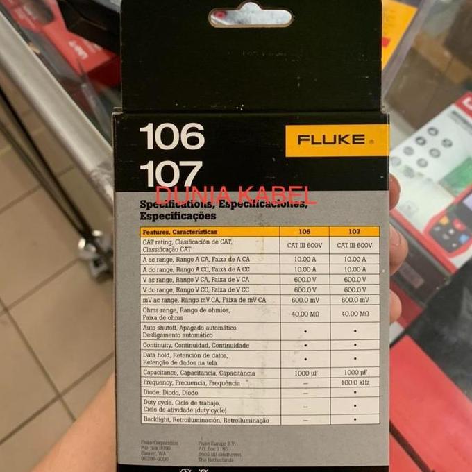 Gass. Digital Multimeter Multitester Fluke 106