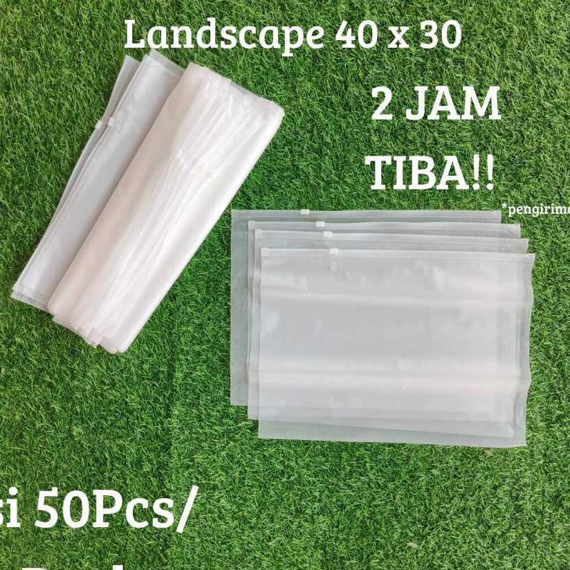 [50Pcs] Plastik Zip Lock Bag Baju Bening Dan Doff / Doff Zip Per Lock Travelling 40 X 30 Landscape