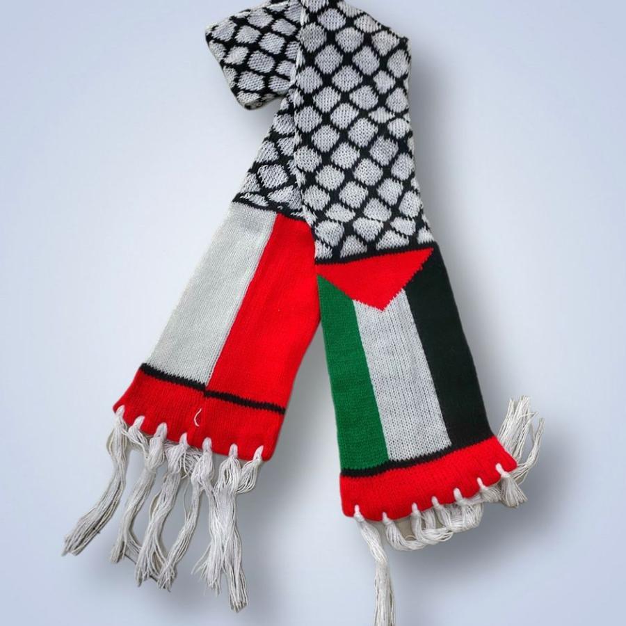 Syal Indonesia Palestina Rajut Bordir Manual Kualitas Premium Keren Original || Syal Pria Premium