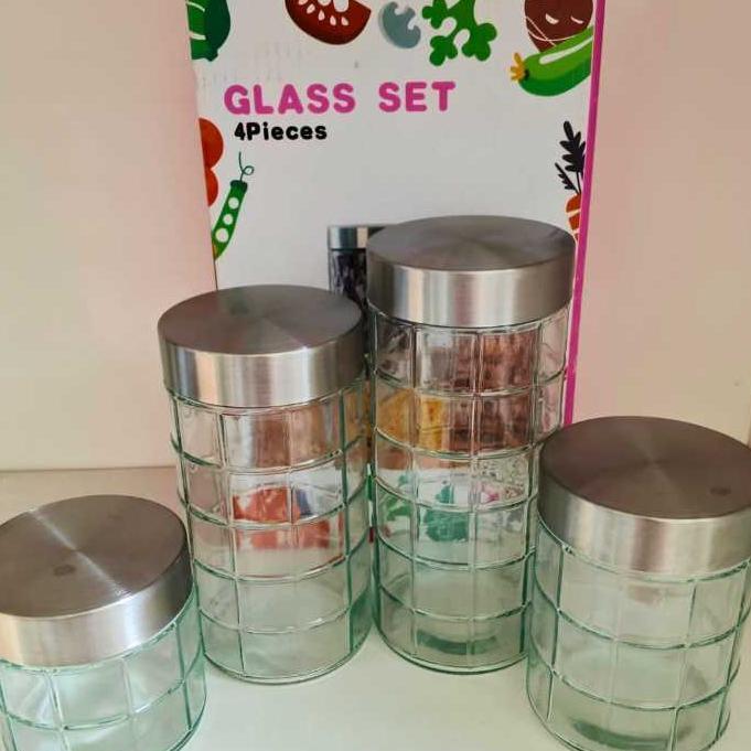 Toples Set 4In1 Toples Set Hampers Grosir Termurah Toples Kaca Diamond