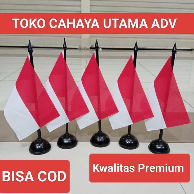 Ready BENDERA MERAH PUTIH MEJA / BENDERA MEJA MERAH PUTIH + TIANG KAYU