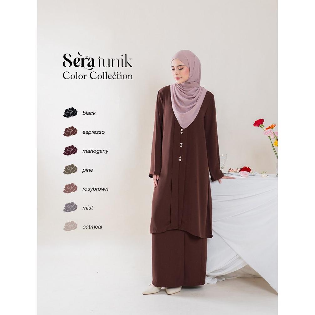 exclusive azmiza-tunik sera(hanya tunik saja)-tunik bahan sahara platinum