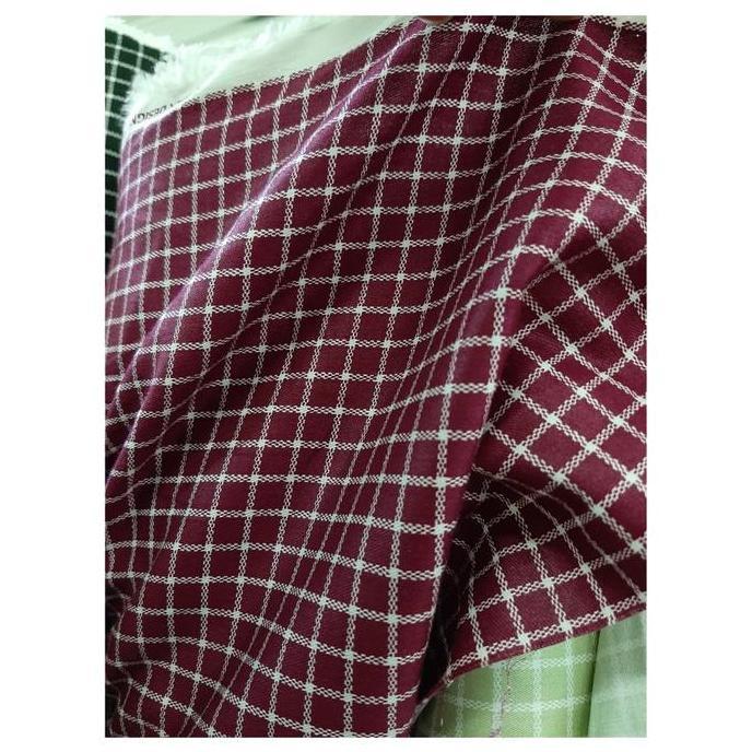 Kain Bahan Katun Jepang Senko Motif Kotak _ Kain Katun Motif Kotak