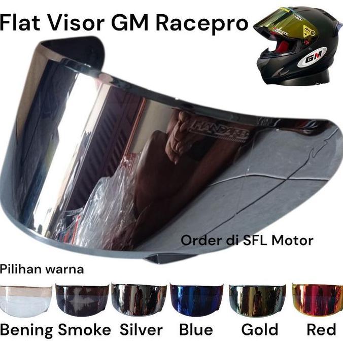 Flat Visor Helm GM Racepro Fullface Kaca Helm GM Race Pro