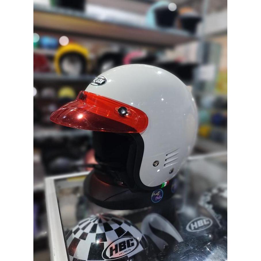 HELM BOGO RETRO RSIX R SIX R-SIX GUARDIA SOLID DENGAN PET TRANSPARAN