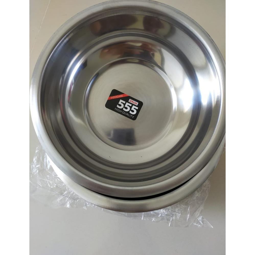 NEW 6 pcs baskom merk 555 harga isi 6 pcs ukuran 24cm/ panci/waskom stainless merk 555 [terbaik][ter