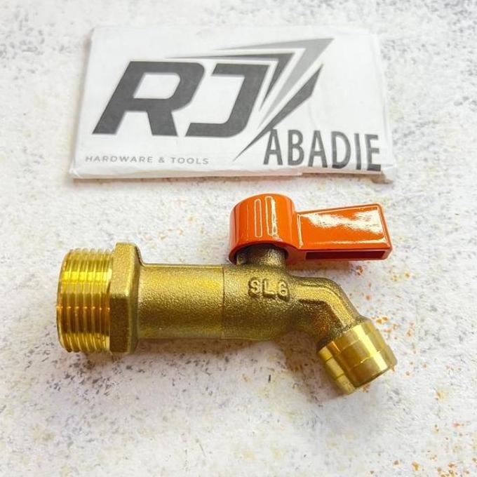 Kran Air Keran Tembok Full Kuningan Tebal Soligen E04 1/2" 3/4" Terlaris