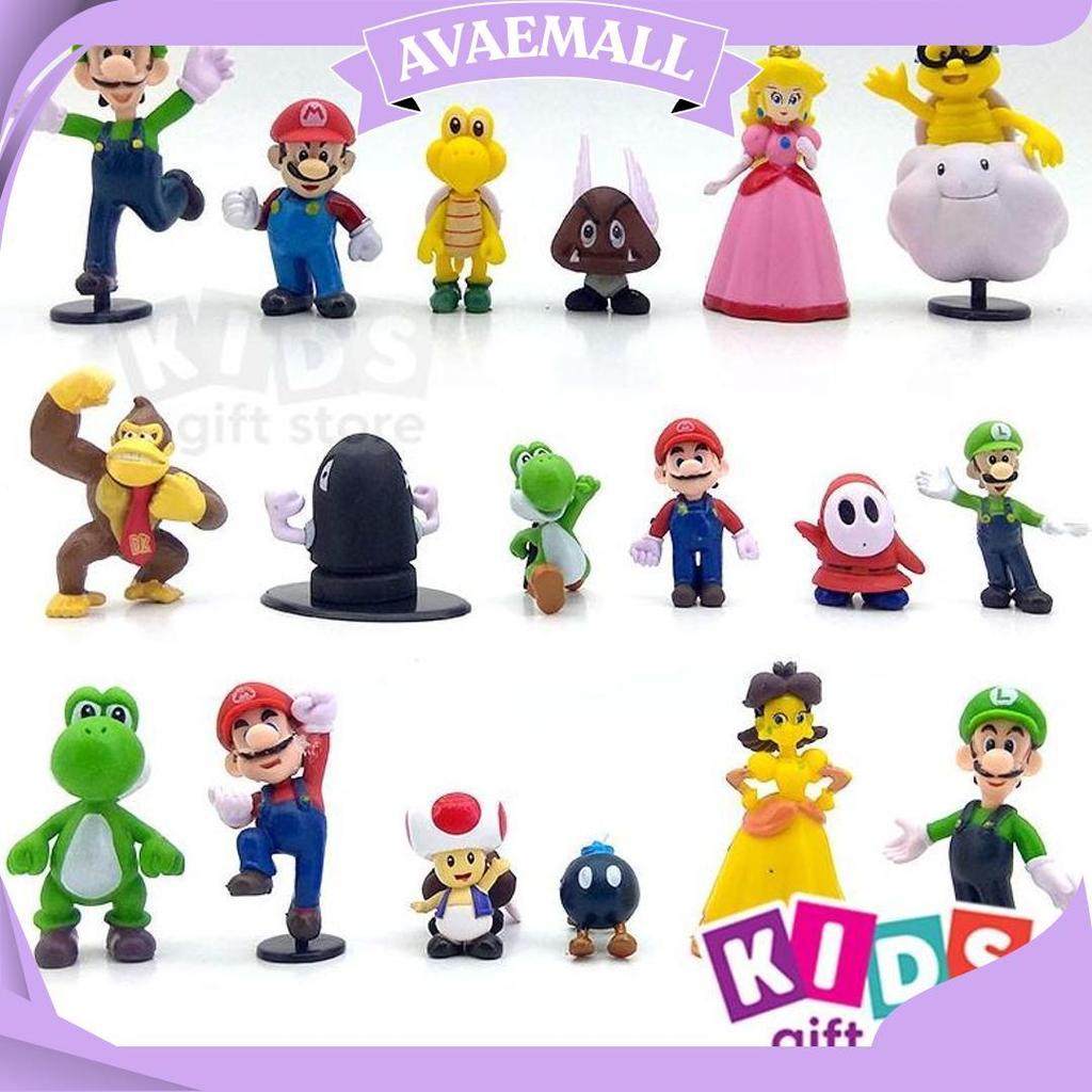 Nintendo Super Mario Figure 18pcs - Mainan Figur KGS Ori