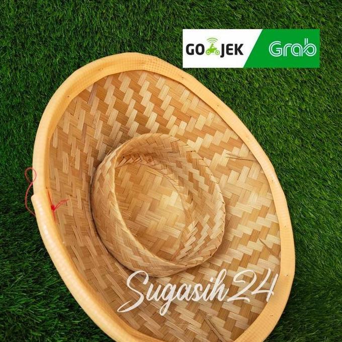 Chapu- Caping Bambu Caping Petani Desa Anak Topi Bahan Bambu Alami