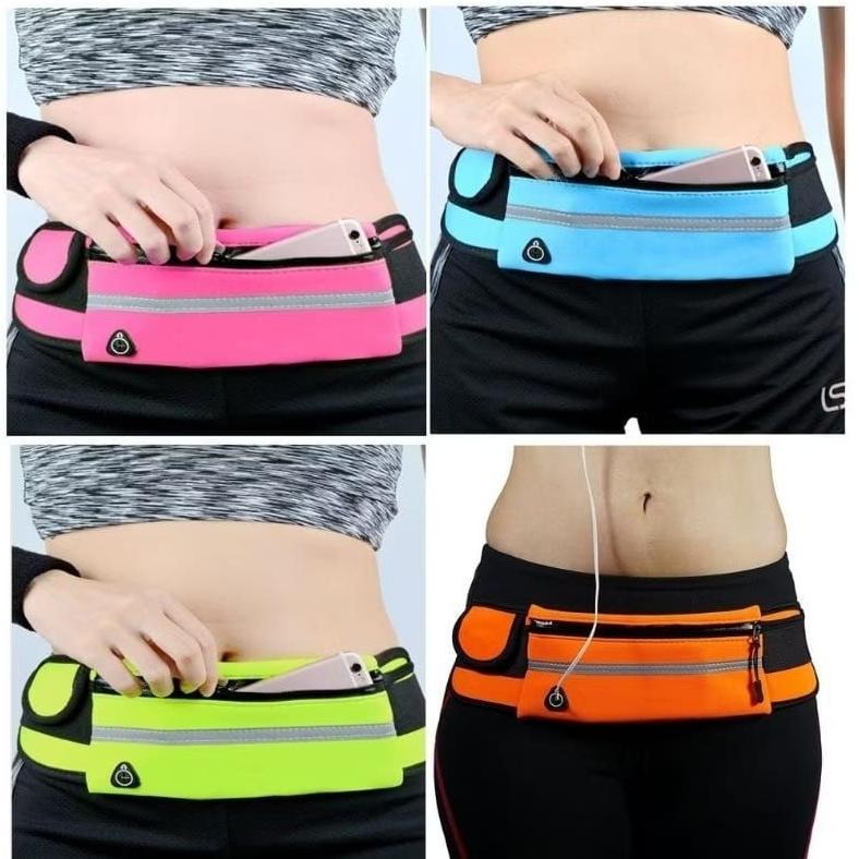 100% aman tas pinggang hp olahraga lari jogging sepeda/  tas joging handphone pria wanita tas lari t