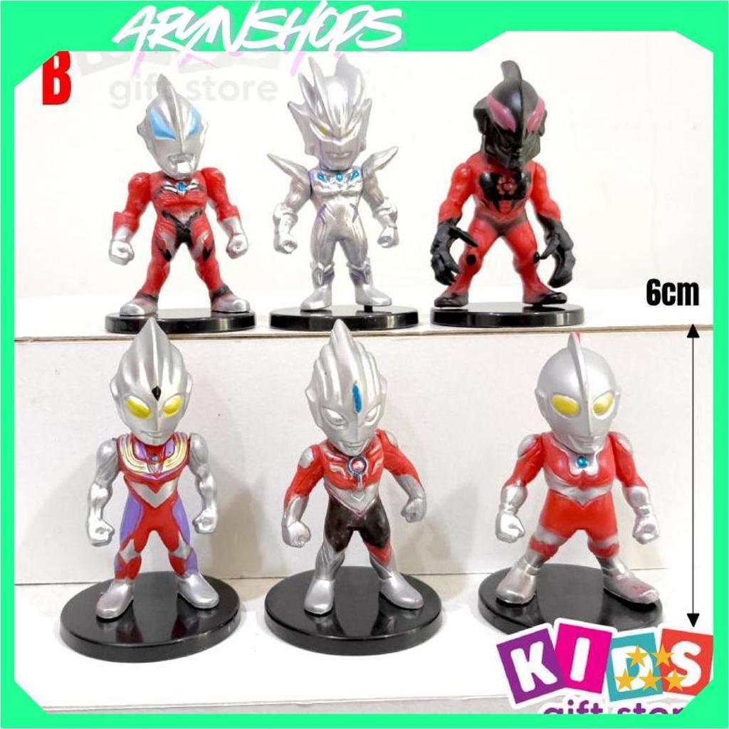 Ultraman Chibi Figure Set 6pcs - Mainan Figur KGS Ori