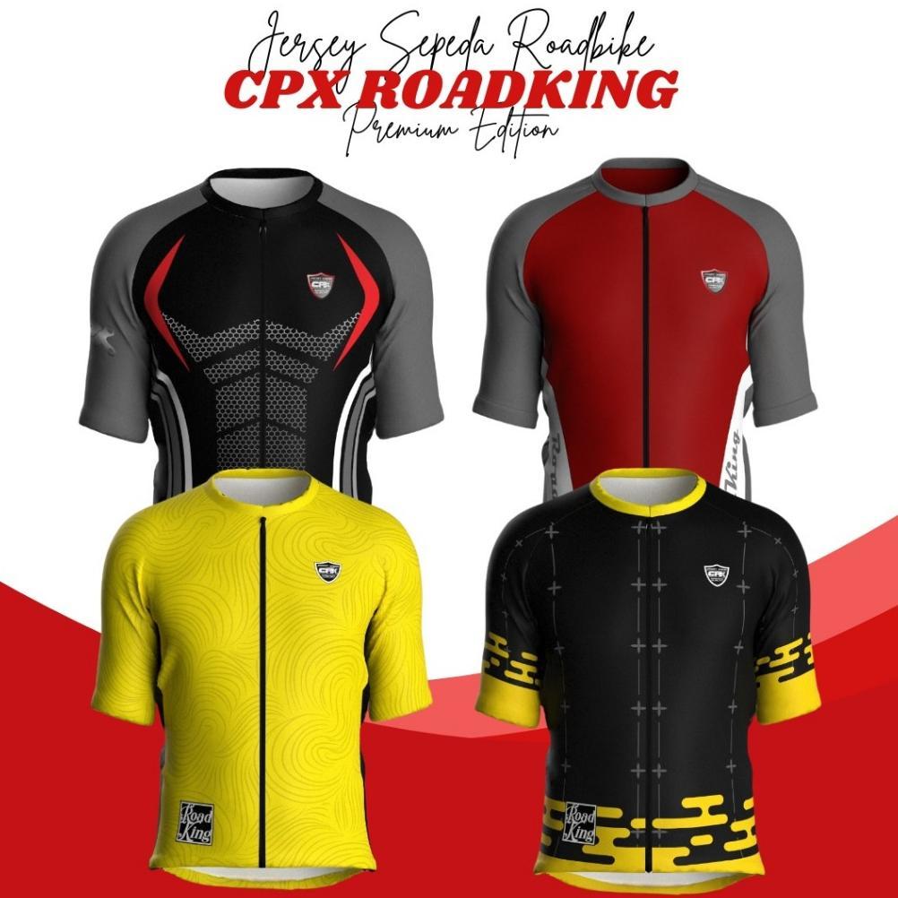 NEW Baju Jersey Sport Sepeda RoadBike Pria Tangan Pendek CPX Roadking Full Print