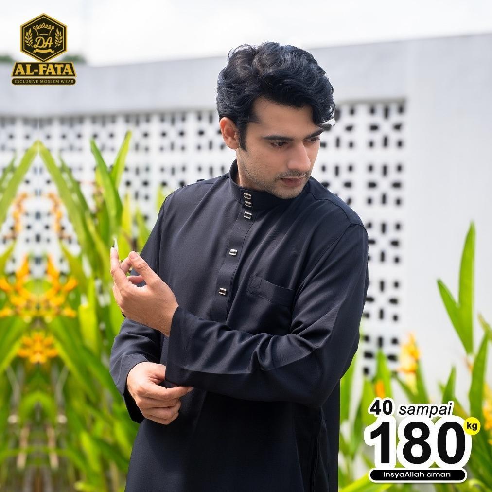 Terbaru Alfatta | Baju Jubah Saudi Pria Lengan Panjang Polos Non-Manset Type Kancing Snap Premium De