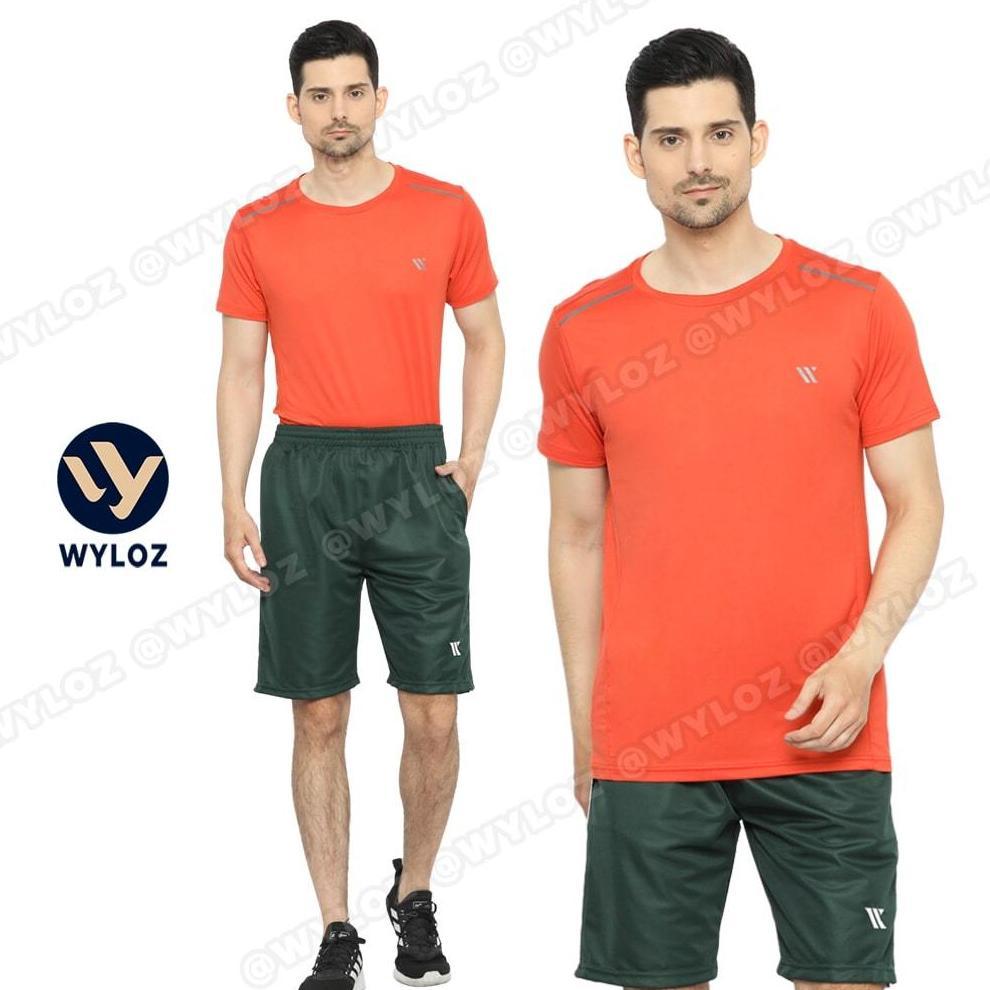 TERMURAH WYLOZ Baju Kaos Olahraga Training Lengan Pendek Pria Gym Fitness Jersey Lari Running Sepeda