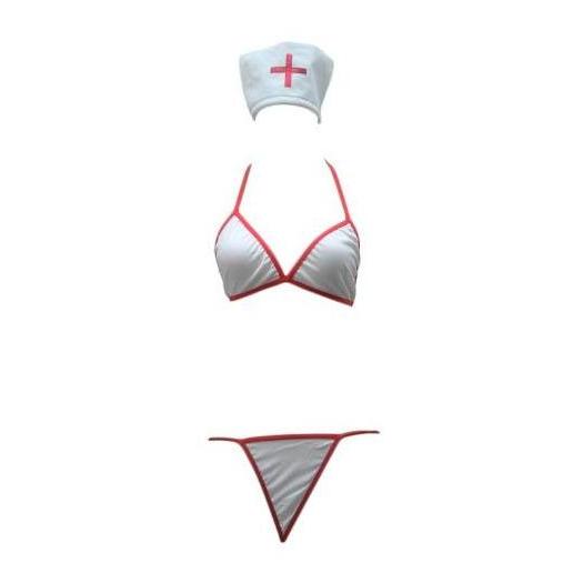 Lingerie Bra Set Bikini Cosplay Nurse Uniform Sleepwear B021 Wanita