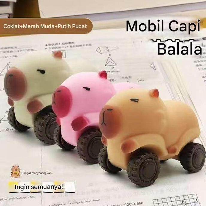 ZAVAGO Mobil reli Capibara/artefak dekompresi boneka kreatif/mainan dekompresi untuk anak laki-laki 