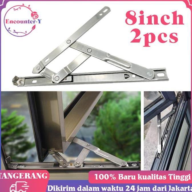 QINGACHO 2pcs Engsel Casement Jendela Bahan Stainless Engsel Casement 8 Inch