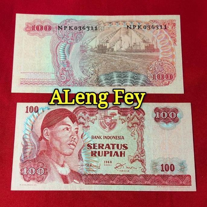 uang kuno seratus sudirman. 100 rupiah seri sudirman tahun 1968