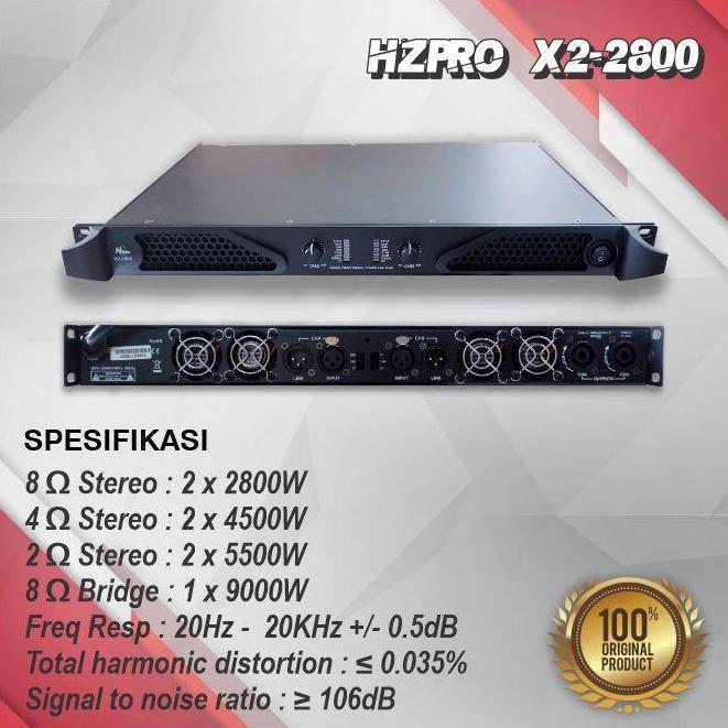 POWER AMPLIFIER HZ PRO X2-2800 ORIGINAL (2X2800 WATT)