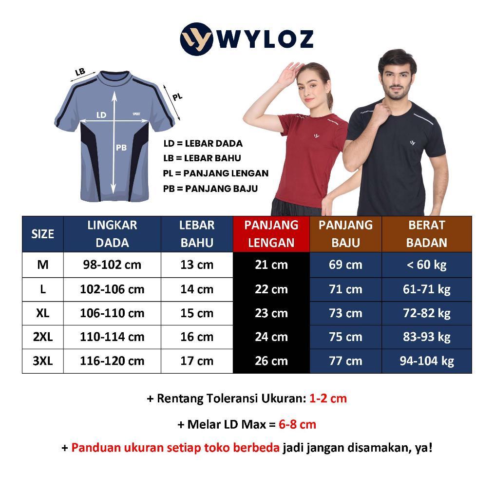 BIG PROMO WYLOZ Baju Kaos Olahraga Training Lengan Pendek Pria Gym Fitness Jersey Lari Running Seped