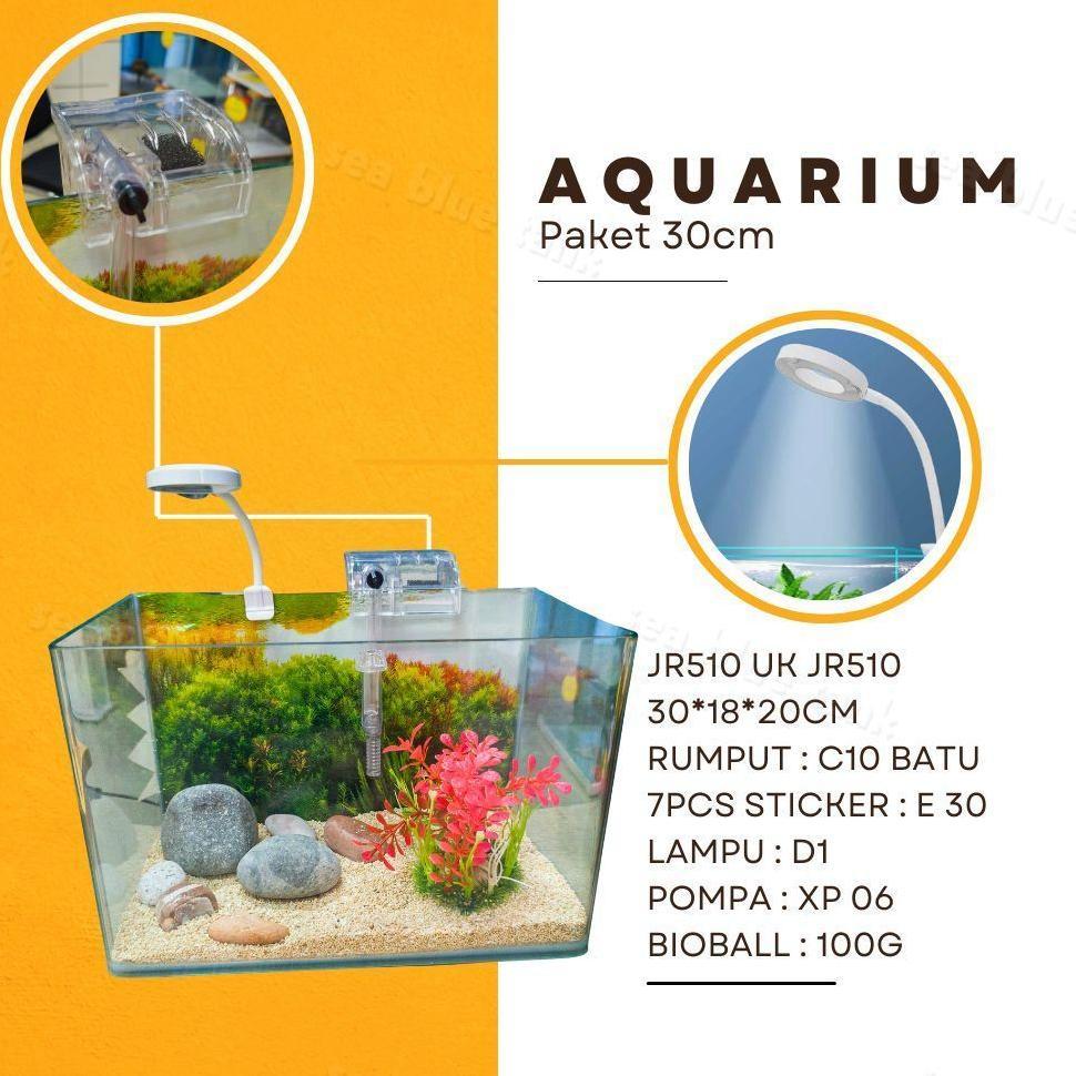 SBT AQUARIUM PAKET 30 CM / AQUARIUM MELENGKUNG / AQUASCAPE / AQUARIUM BENDING