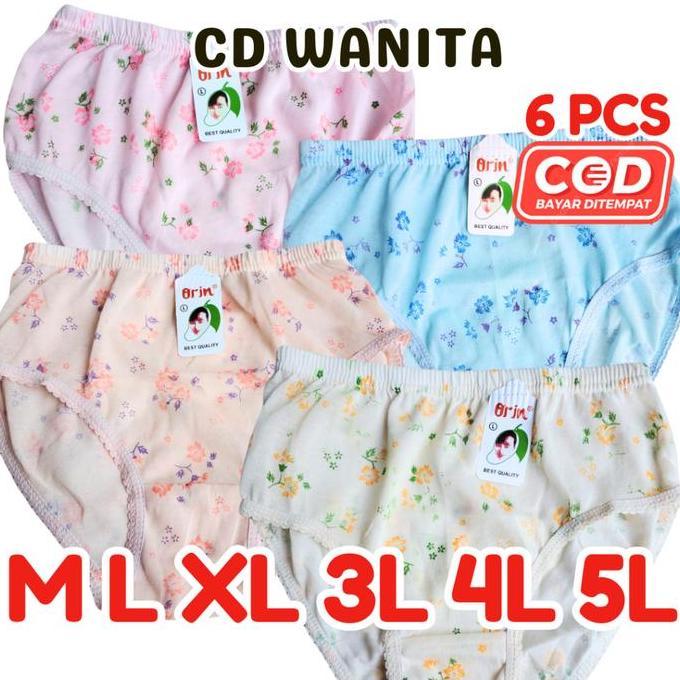 6 PCS CELANA DALAM WANITA ORIN GROSIR CELANA DALAM MOTIF BUNGA