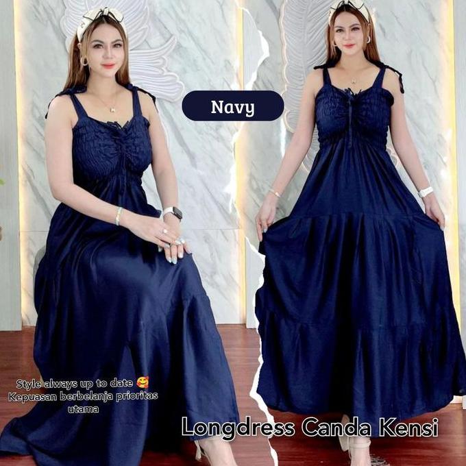 Longdress Canda Kensi Polos Tali Serut Daster Bali Katun Lembut Bunga Karet Simple Motif Rayon Casua