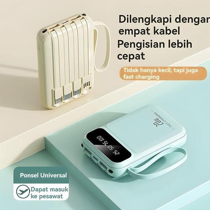 Nadiavaramella - Powerbank 20000Mah Mini With 4 Usb Fast Charging Led Senter Display