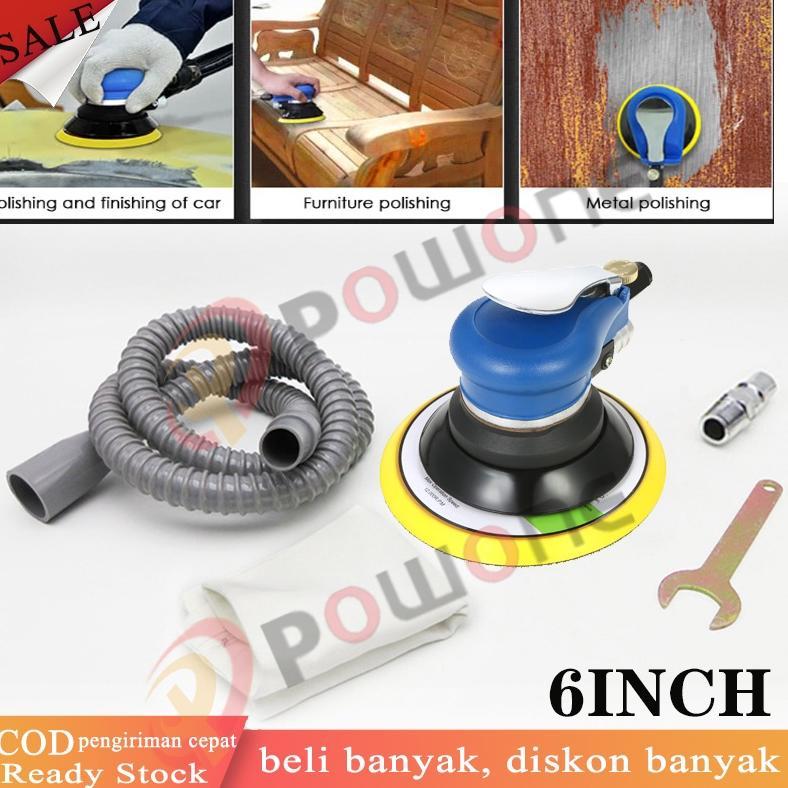 10000rpm Pneumatic Random Vacuum Air Sander Pneumatic Sander Self-Vacuum Palm Orbital Sander Grinder