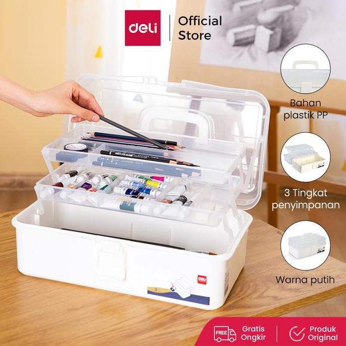 Deli Large Art Toolbox Kotak Peralatan Seni 6802 68303