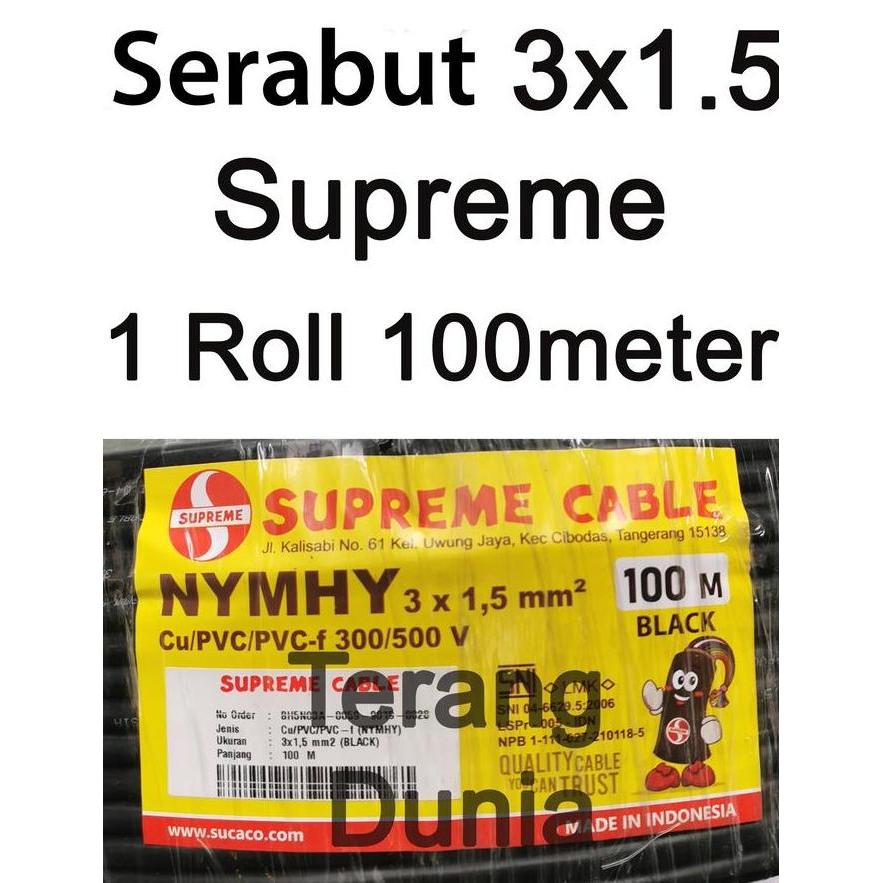 Grosir Kabel Serabut 3X1.5 Supreme 100 Meter Kabel Supreme Nymhy 3X1.5 100Mter Kabel Nymhy 3X1.5 100