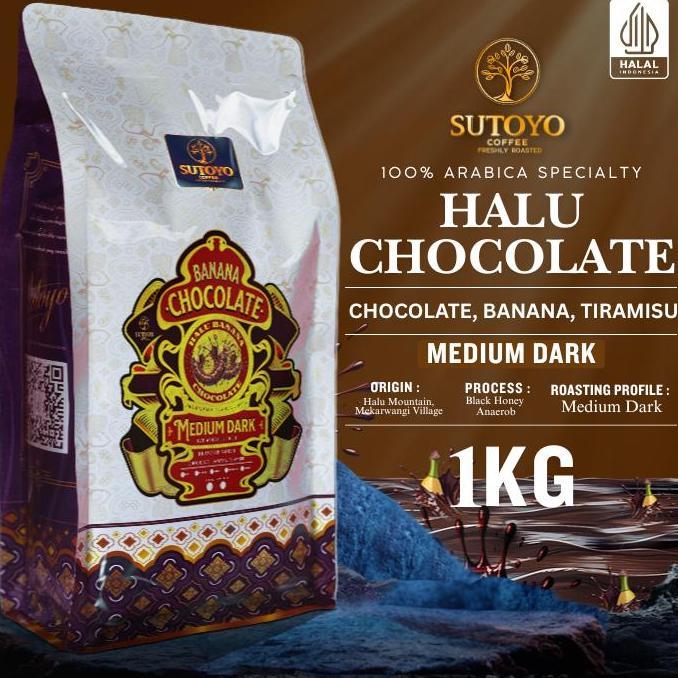 [MEDIUM DARK] KOPI ARABIKA HALU BANANA CHOCOLATE 1 KILOGRAM (KG) - SUTOYO COFFEE