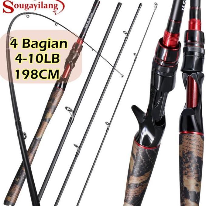 Promo Sougayilang 180Cm 198Cm 210Cm Joran Pancing 4 Bagian 4-10Lb Carbon Fiber Ultralight Joran Bc P