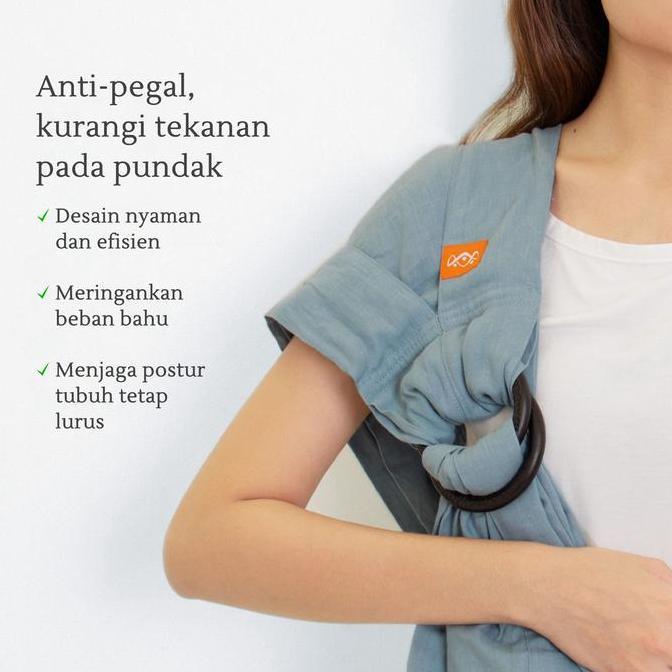 Mamaway / Gendongan Bayi ANTI PEGAL / Tahan 75 Kg, Utk 0-10 Thn / Baby Ring Sling Gendong